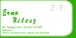 erno milesz business card